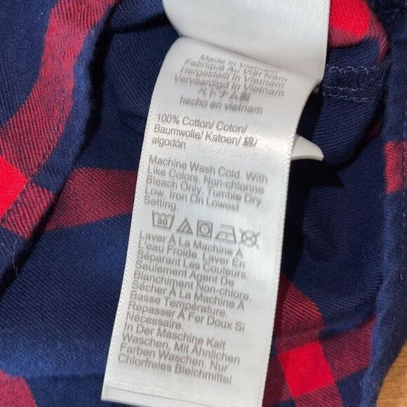 J. Crew Womens Checkered Flannel Button Down Shirt Red Blue Size Medium - Picture 9 of 9